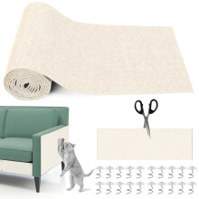 300?40cm Self Adhesive Cat Scratching Mat, Cat Scratch Protectors for Sofa, Anti Scratch Furniture Protector, DIY Cuttable Scratch Pad 20 Screws for
