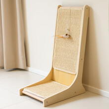 PETKARAY Sisal Cat Scratcher, Upright Cat Scratch Pad Wall Mounted, Vertical Scratching Post Alternative, L Shape Scratching Board 105?