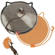 Hojalis 2 Pcs Cat Scratcher Mat, 42cm Natural Cotton Rope Cat Scratch Pad, 16.5?? Round Horizontal Floor Cats Scratching Pads, Cats Furniture