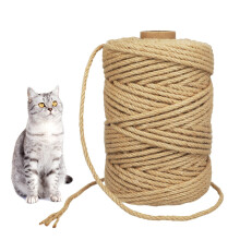 Kuleyang 60M Sisal Rope for Cat Scratching Post - 6MM Natural Jute Rope for Cat Tree Repair, DIY Cat Scratcher & Garden Crafts, Brown