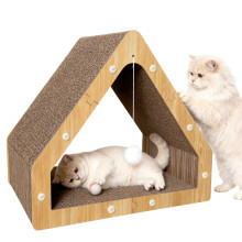 Cat Scratcher House with Scratching Board, Cozy Hideaway Design with with Large Scratch Pad, Durable Cat Scratcher Bed for Indoor Cats Resting,