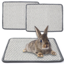 JanYoo 2pcs Rabbit Scratcher Mat Natural Sisal Bunny Scratch Pads Scratching Rug Bunny Resting Mats for Cages, Guinea Pig Claws and Teeth Care Bedding
