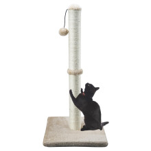 Dimaka 34" Tall Ultimate Cat Scratching Post, Claw Scratcher with Sisal Rope and Covered with Soft Smooth Plush, Vertical Scratch [Full Stretch],
