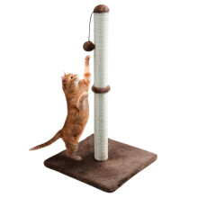 Dimaka 34" Tall Ultimate Cat Scratching Post, Claw Scratcher with Sisal Rope and Covered with Soft Smooth Plush, Vertical Scratch [Full Stretch],