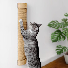 7 Ruby Road Large Cat Scratcher Wall Mounted - Refillable Sisal Scratch Pad - Cute Scratching Post for Indoor Cats and Kitten - Tall Vertical Mount -