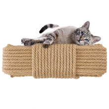 Aoneky 131ft Cat Scratching Sisal Rope - 6mm Thick Natrural Jute Rope for Cat Post Pole Tower Tree DIY Gardening Bundling Wrapping
