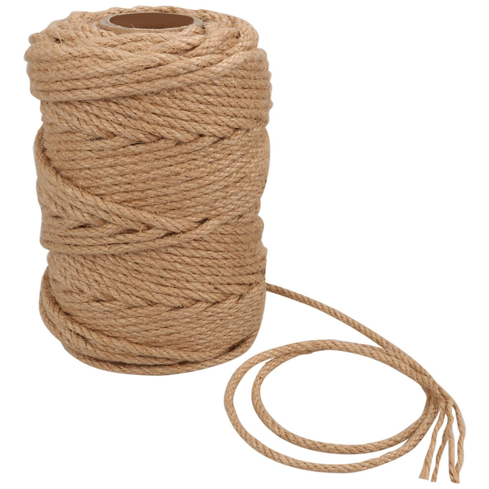 Aselected Rope 50M X 6Mm Natural Jute Rope Sisal Rope For Cat Scratcher Garden Bundling, Repair Cat Tree(Brown) 5051222186626