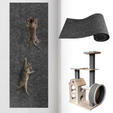 Cat Scratching Mat, 200?40 cm Self Adhesive Cat Scratching Board, Trimmable Cat Scratch Pad, Anti Scratch Furniture Protector for Walls Floors Sofas,