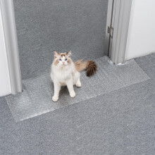 Uross Carpet Protector for pets - Cat Carpet Protector for Doorway, Anti Scratch Under Door Cat Scratch Protector Mat, Easy to Cut Plastic Carpet