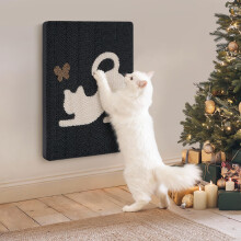 Ownpets Wall-Mounted Cat Scratcher-Cute Design, 44cm x 34cm, Cat Wall Scratch Mat Adhesive Scratch Furniture Protector Pad for Floor, Glass, Wood, and
