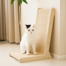 PETKARAY 105? Sisal Cat Scratcher, 57cm High Cat Scratching Post for Indoor Cats, Protecting Furniture L-Shaped Scratch Pad, Sturdy Floor Mounted