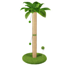 HOMYHANDS Cat Scratching Post, 82cm Tall Scratch Tree with Premium Sisal Rope, Two Interactive Dangling Balls and Spring Ball Toys for Indoor Kittens