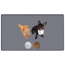 Bartuke Cat Food Mat, 51" x 26" Extra Large Silicone Pet Feeding Mat with Raised Edge Pet Placemat for Food and Water Bowl Non-Slip, Easy to Clean,