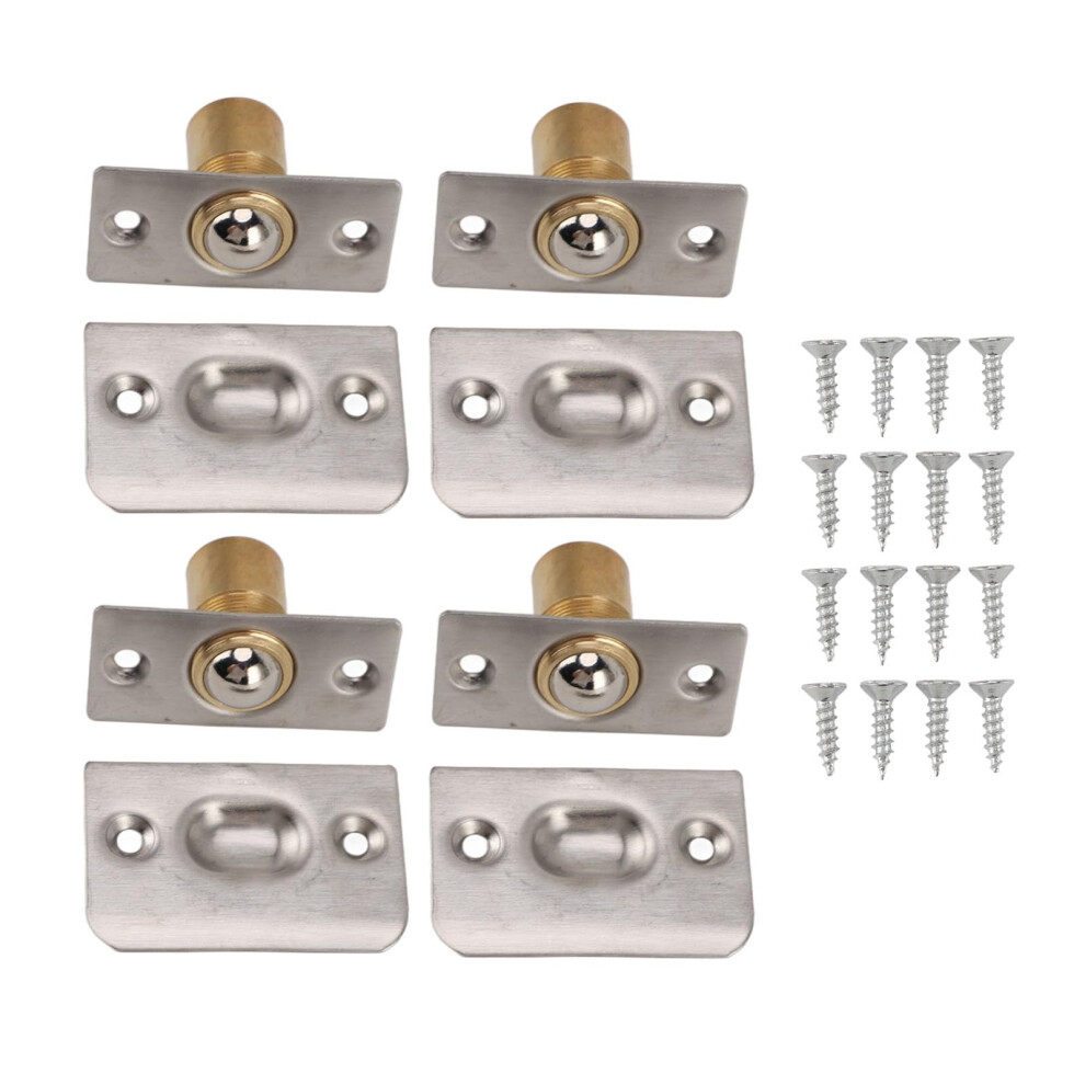 Solid Brass Adjustable Door Ball Catch Set 4Pcs Closet Latch Spring Loaded For Cabinets 9113335307124