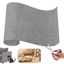Cat Scratching Mat, 300 ? 40 cm Self Adhesive Anti Scratch Furniture DIY Cat Scratch Mat Carpet Protector for Sofa Wall Floor Carpet (Grey)