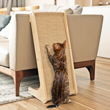PETKARAY Dual-Use Cat Scratcher, 68cm High Scratching Board for Indoor Cats, Sisal Cat Scratching Post, L-Shaped Protecting Furniture Scratch Pad with