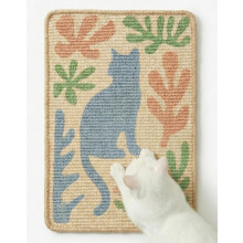 Cat Scratching Mat - Sisal Scratcher for Wall, Floor or Sofa - 60x40cm Scratch Board - Anti-Slip, Easy to Mount, Shedding-Resistant - Aesthetic Design