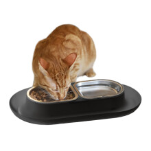 Hepper NomNom - Spill Proof Elevated Cat Bowls for Food and Water - Whisker Relief Cat Bowl + Raised Cat Food Bowls: a Safe Cat Dish for Messy Cats -