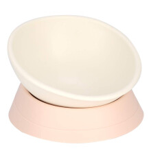 Jeanoko Bulldog Bowl Lovely Cute Pet Tilted Bowl Detachable Dog Bowl Dog Slanted Bowl Pet Feeder Slope Base Resistance To Bite for Small Cats