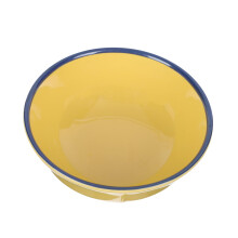 Retro Enamel Serving Bowl Light Yellow Durable Lightweight Rice Bowl for Home and Restaurant