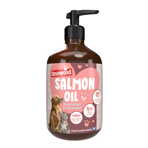 Rosewood Scottish Salmon Oil for Dogs and Cats ? Natural, Rich in Omega 3, 6 & 9, Fish Oil Food Supplement for Joint Mobility, Immune Support, Itchy