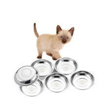 VENTION Shallow Stainless Steel Cat Bowl Whisker Friendly, Outer Dia. 12.5 cm Small Cat Dish, Set of 6 Replacement Kitten Bowls 220 ml for Raised