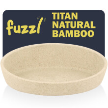 Fuzzl Bamboo Whisker Friendly Cat Bowl with Ultra Grip Base 16cm - Stone - Medium for Cats and Kittens