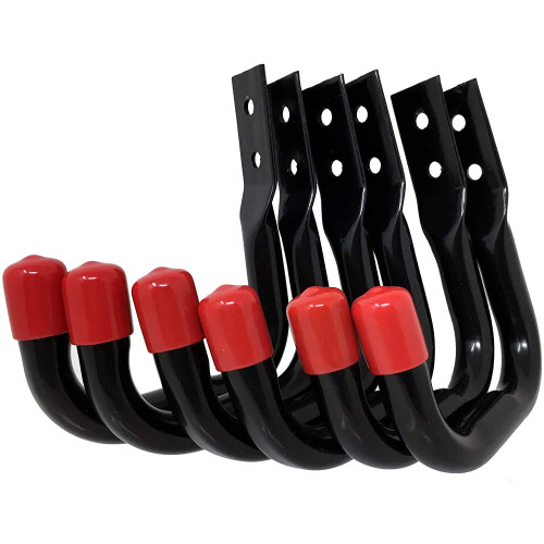 Heavy Duty Garage Storage Hooks 6 Pack Black and White Wall Mount Tool Hooks for MultiZone Organization 1