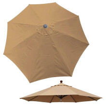 9ft Patio Umbrella Replacement Canopy Khaki, Waterproof UV Resistant Vented Cover for Garden