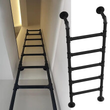 Adjustable Metal Basement Egress Ladder 3.3FT9.8FT, HeavyDuty Window Well Fire Escape Ladder 330lbs