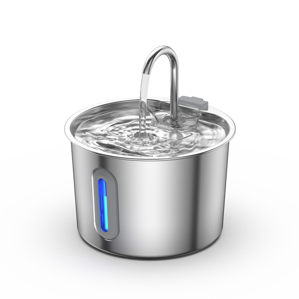 Jlvdxn Cat Water Fountain For Drinking:304 Food-Grade Stainless Steel Cat Fountain 2.2L? Automatic Pet Fountain Quiet Cats Water Bowl Dispenser Kitty