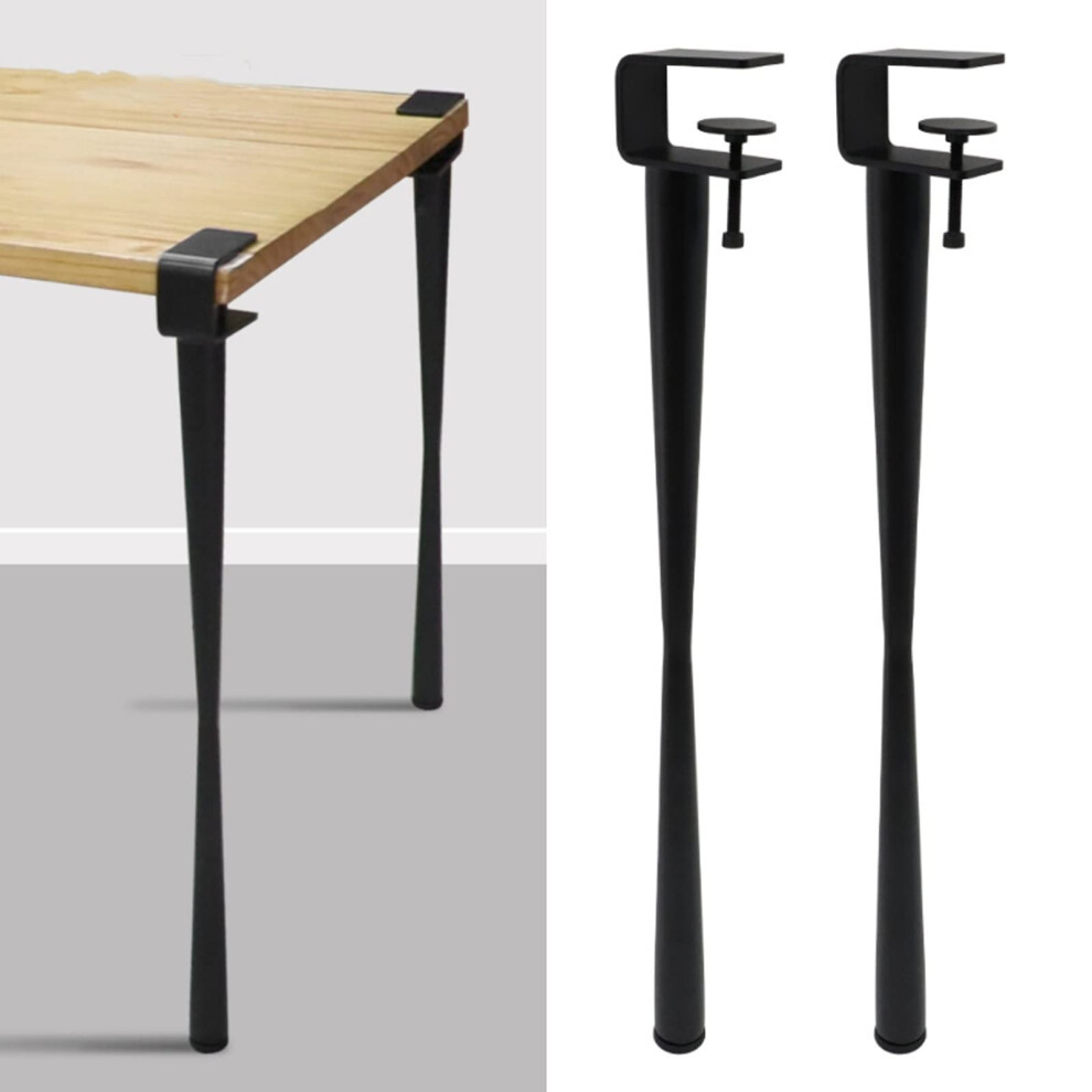 Adjustable Black Metal Clamp On Table Legs, FâShape NoâDrill Design For Diy Furniture, 45Cm 9113335307735