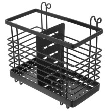 Utensil Holder with Compartments and Drainage, Countertop Cutlery Organizer for Spoons Forks Chopsticks