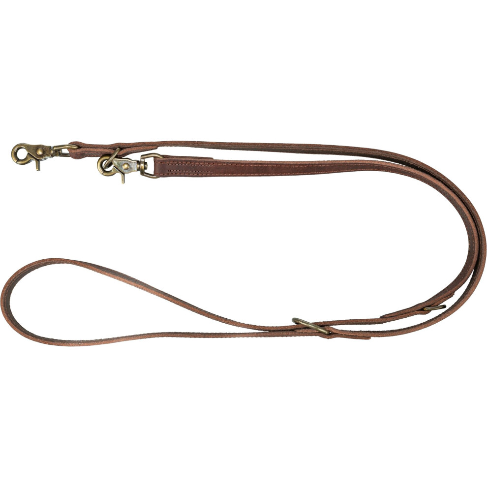 Trixie Rustic Fatleather Adjustable Leash, M-L: 2.0 M/20 Mm, , 0.259 Kg Dark/Brown
