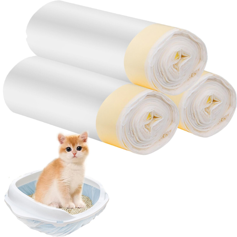 Febyliu 30Pcs Cat Litter Tray Liners - 104X45cm Cat Litter Bags With Drawstrings - Durable Heavy Duty Scratch Resistant And Leak Proof Large Liner Bags For