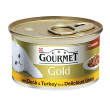 Gourmet Gold Wet Cat Food Can Adult, 85 g - Pack of 12 (Duck and Turkey)