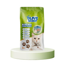OLIVE SCOOP Natural Clumping Cat Litter, (6kg/8L)- Olive Pits, Biodegradable, Dust-Free, Eco-Friendly, Unscented, Hypoallergenic, Odour Control, Safe