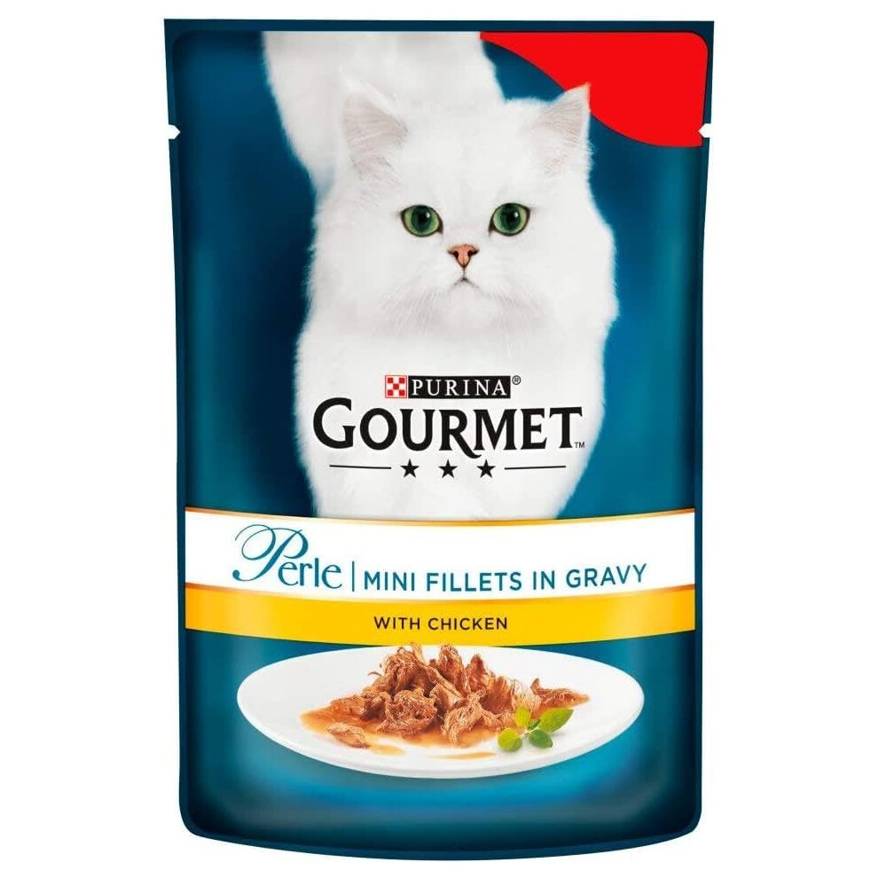 Gourmet Purina Perle Mini Fillets In Gravy With Chicken 26 X 85G