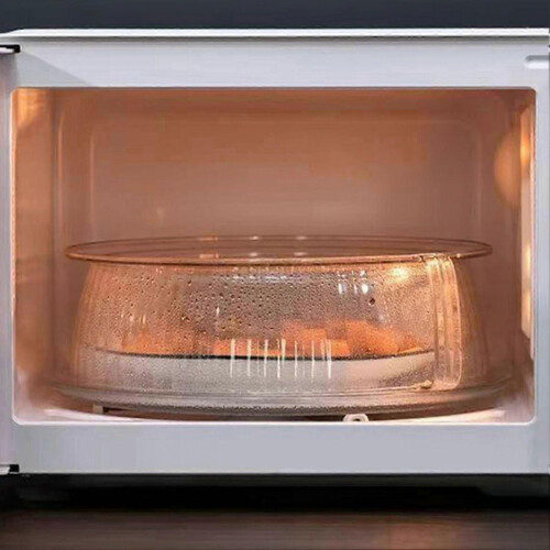 Splash-Proof Glass Microwave Cover with Handle for Heating and Steaming 2