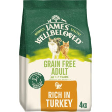 James Wellbeloved Hypoallergenic Dry Cat Food for Adult Cats Grain Free Turkey 4 kg