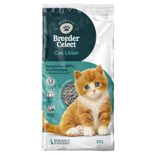 Breeder Celect All-Natural Cat Litter (35L) ? 99% Recycled Paper, Highly Absorbent Kitten Cat Litter/Bedding, Excellent Odour Control, Non-Clumping,