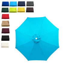 Patio Umbrella Replacement Canopy Waterproof UV Protection 2m 6 Ribs Light Blue Outdoor Cover