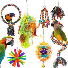 MYMULIKE 6 Packs Bird Toys, Parrot Foraging Shredder Toys for Small Parakeets, Cockatiels, Conures, Finches,Budgie,Macaws, Parrots, Love Birds-chew,