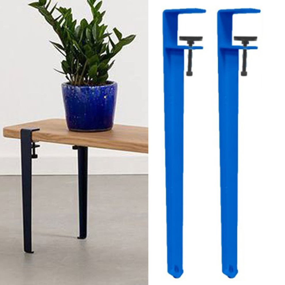 Adjustable Clamp On F Shape Metal Table Legs 45Cm, Nodrill Matte Black Diy Furniture Set 9070919389054