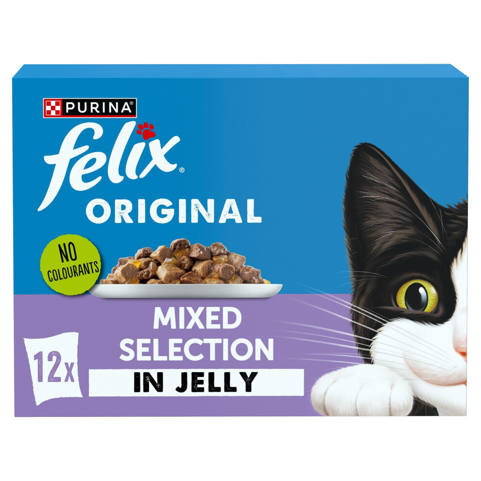 Felix Original Mixed Selection In Jelly Wet Cat Food 12X85g (Pack Of 4)