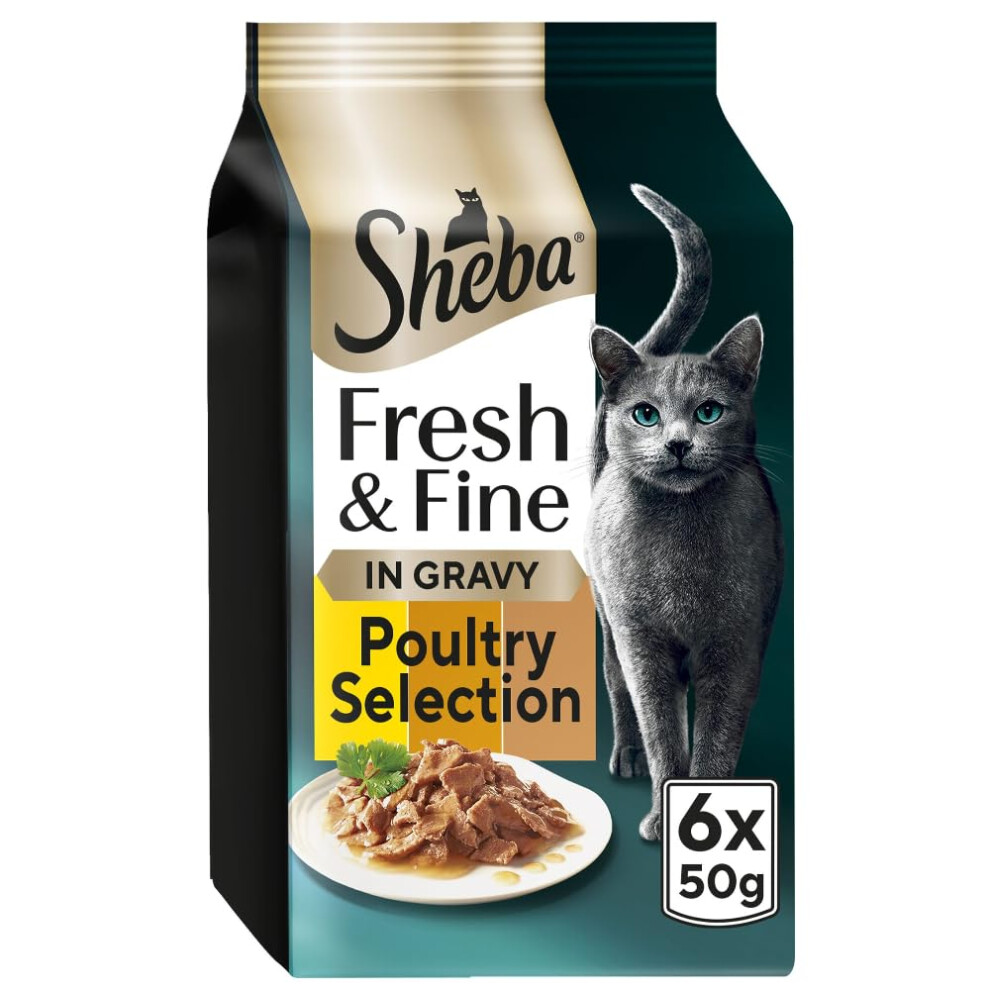 Sheba Fresh & Fine Cat Pouches With Chicken & Turkey In Gravy 8 X 6X50g