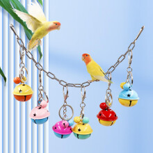 Dnoifne Bird Swing Bell Toys ? Colourful Metal Bells for Parrots | Hanging Chew Toys & Cage Accessories for Small to Medium Birds like Budgies,