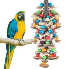 Novelfun Bird Chewing Toys Indoor Parrot Toys Colorful Logs Grinding Beak Toys for African Grey Parrots, Macaws, Cockatoos and other Large and