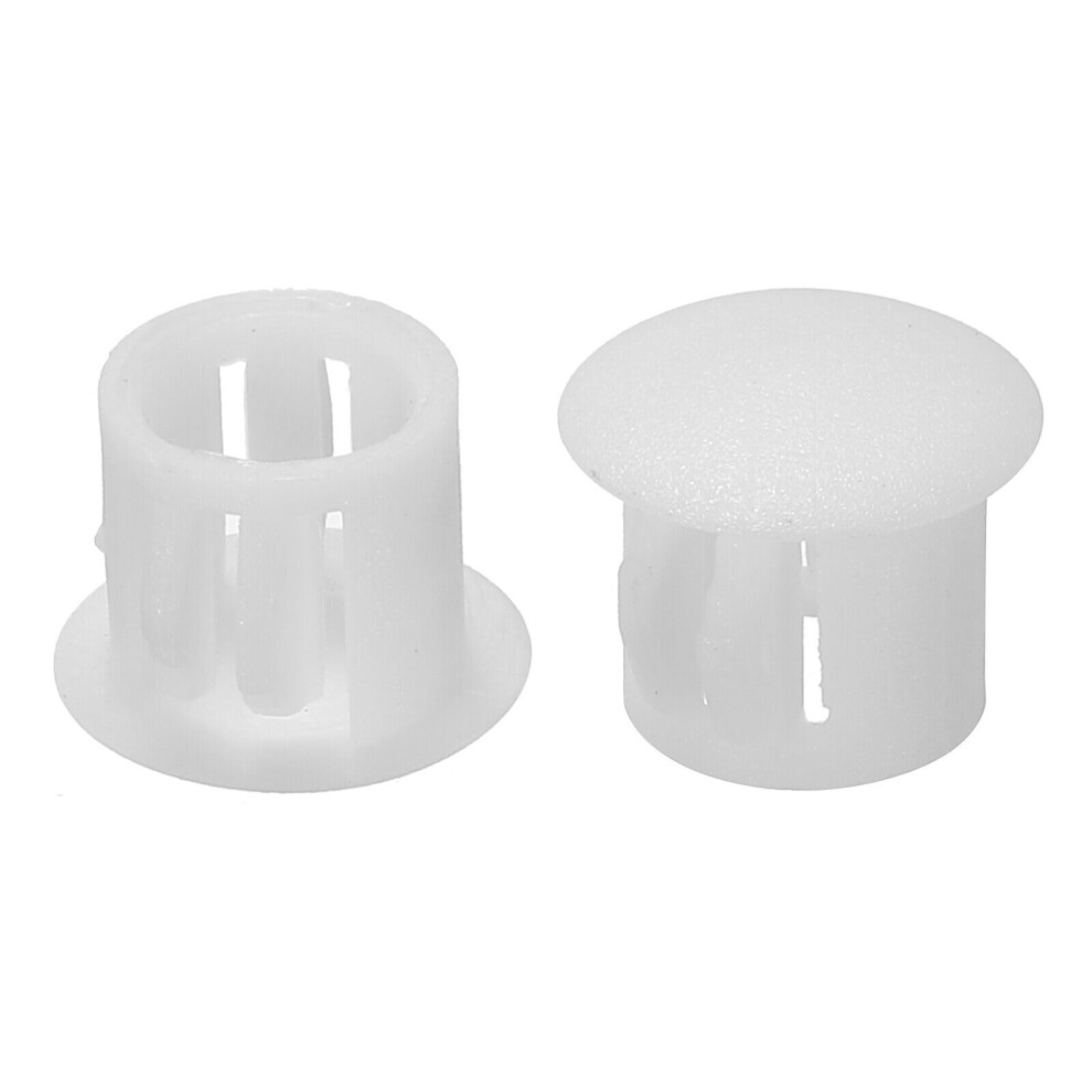 50 Pcs 10Mm White Plastic Hole Plugs Screw Hole Cover Caps, Dustproof Snap Fit For Cabinets 9070919389108