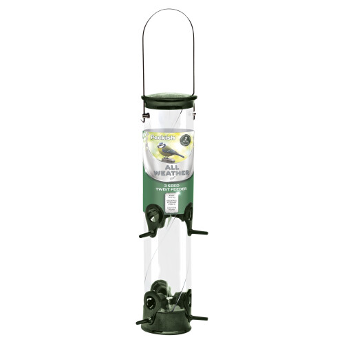 Peckish Peckish All Weather 3 Seed Bird Feeder, Large